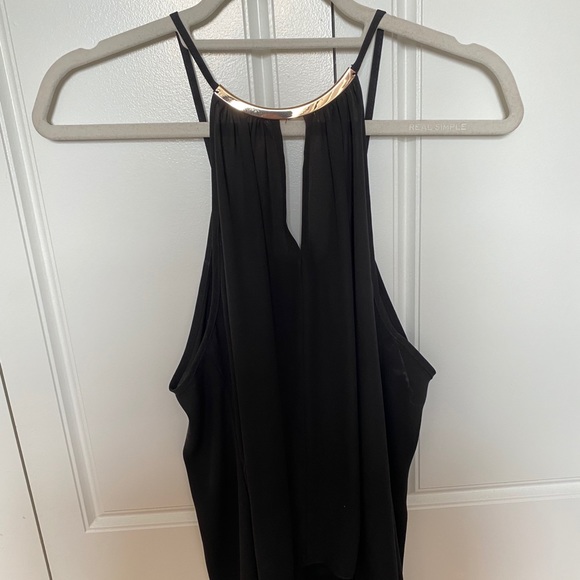Aqua Tops - “Aqua” black and gold blouse